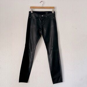 Club Monaco Slim Faux Leather Pants in Black